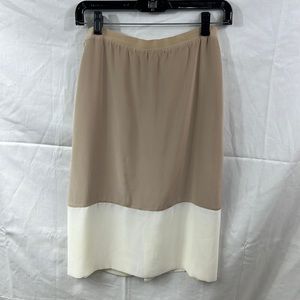 Club Mónaco skirt above knee beige and cream elastic in waist zipper back